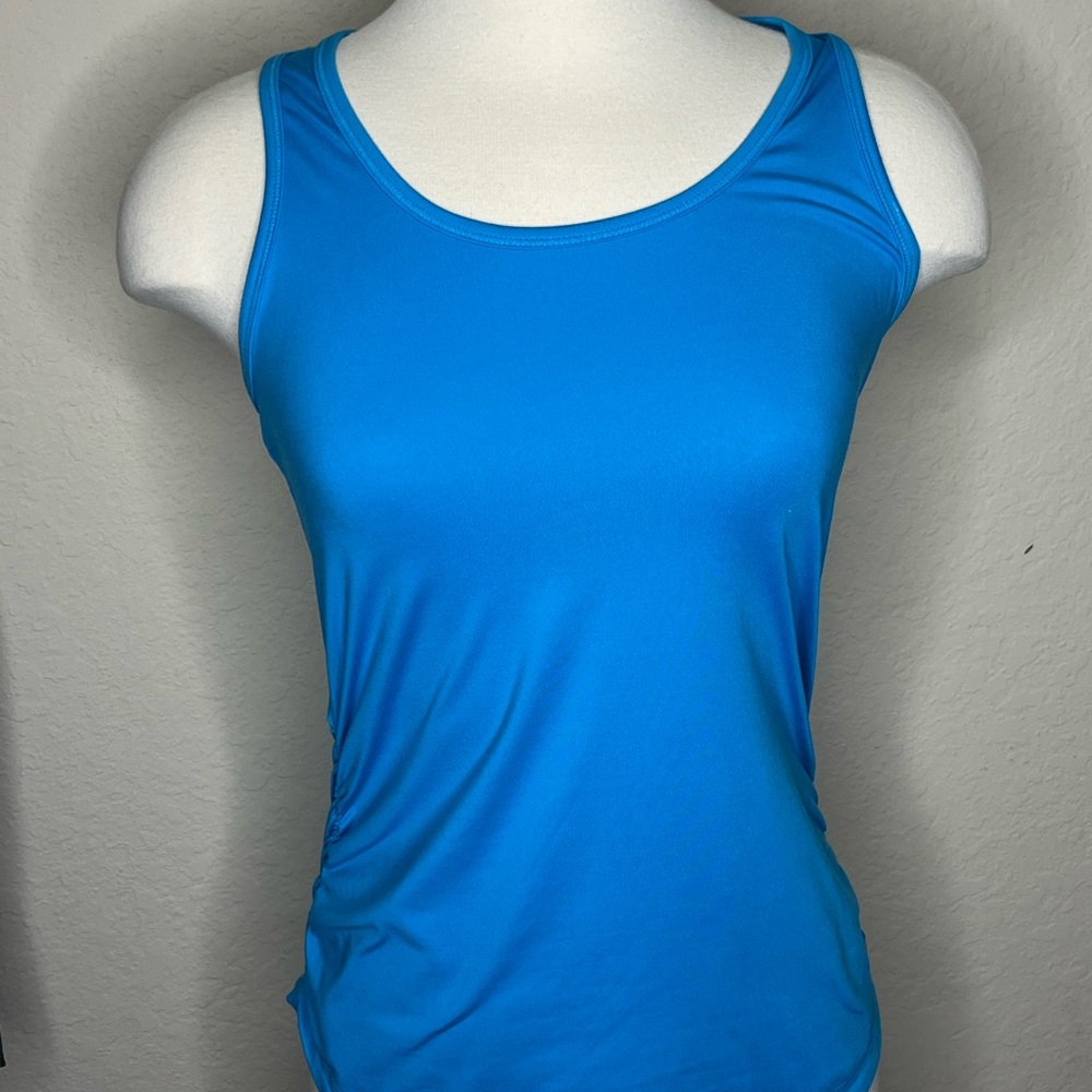 Cobalt Blue Athletic Workout Tank Top Size S Sleeveless Shell Basic Stretch Gym